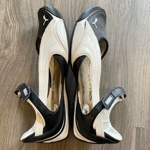 Puma Black and White Velcro Flats